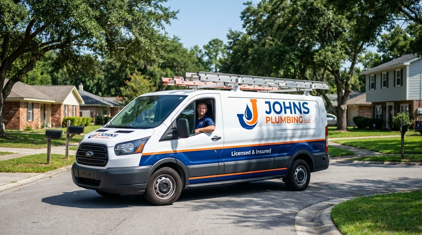 Johns Plumbing LLC service van in Hudson, WI